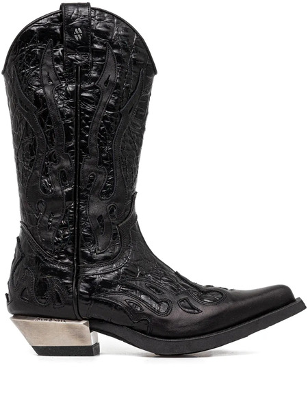  New Rock 40mm Leather Boots - Black 