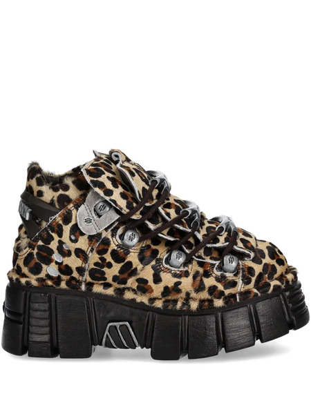  New Rock 60mm Leopard-print Platform Sneakers - Brown 