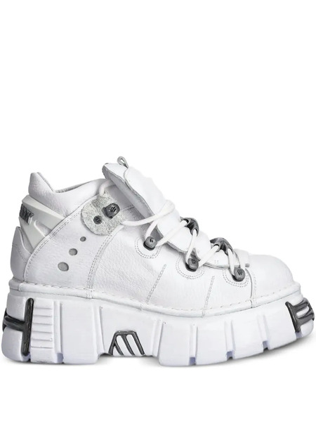  New Rock Platform Lace-up Sneakers - White 
