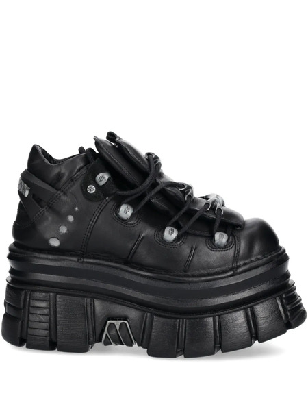  New Rock Platform Lace-up Trainers - Black 