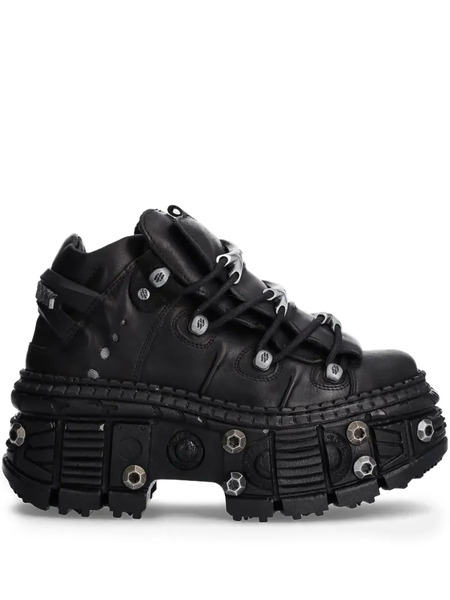  New Rock Studded Platform Sneakers - Black 