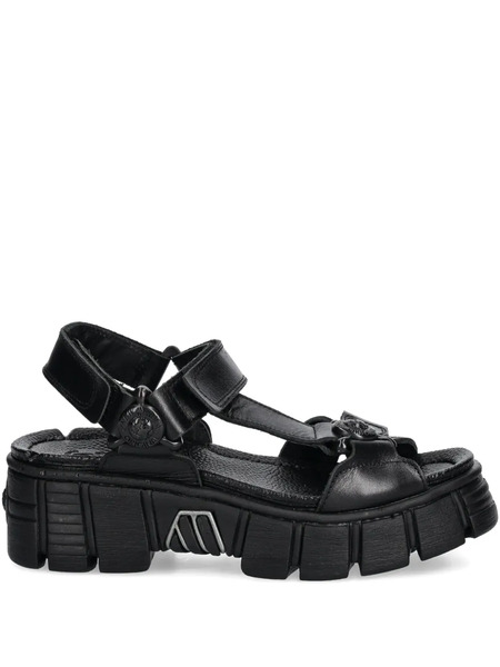  New Rock Touch-strap Platform Sandals - Black 