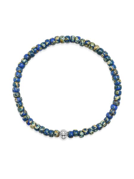  Nialaya Jewelry Beaded Glass Bracelet - Blue 