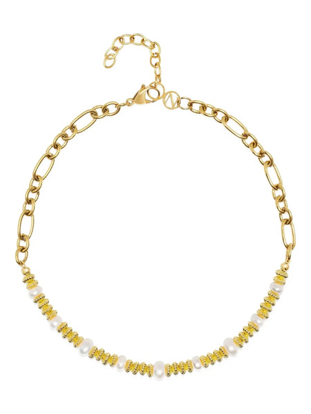  Nialaya Jewelry 18k Yellow Gold Pearl-embellished Chain Choker 