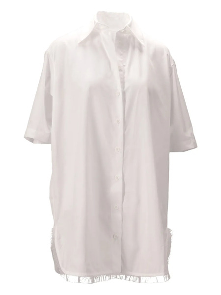  Niccolò Pasqualetti Douglas Frayed Shirt - White 