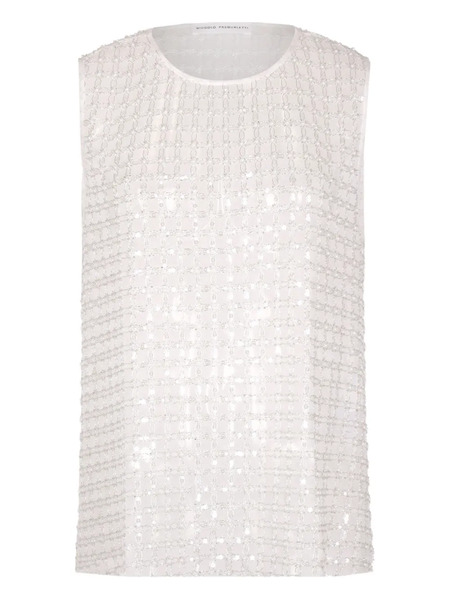  Niccolò Pasqualetti Floral Embroidered Tulle Top - White 