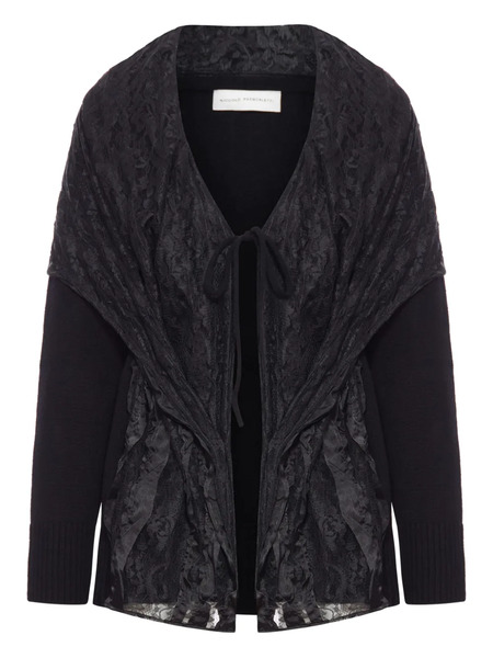  Niccolò Pasqualetti Lace-overlay Cardigan - Black 