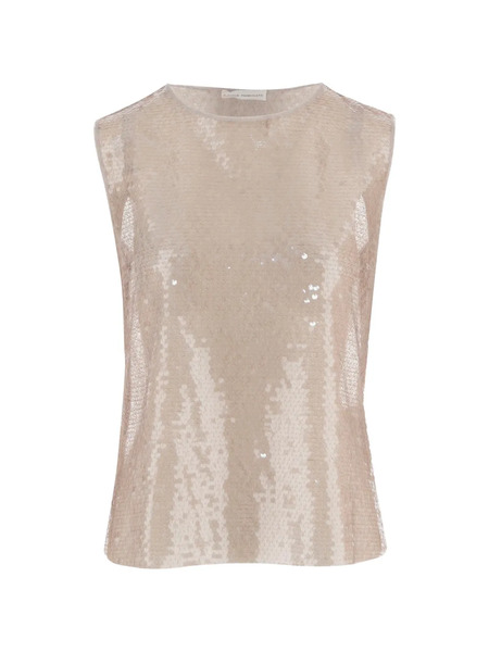  Niccolò Pasqualetti Sequinned Sleeveless Top - Neutrals 