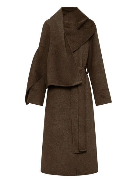  Nicholas Candice Shawl-detail Belted Coat - Green 
