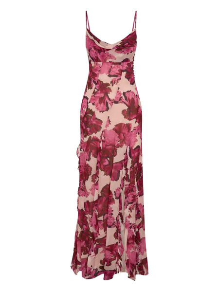  Nicholas Kamila Floral-print Ruffled Maxi Dress - Pink 