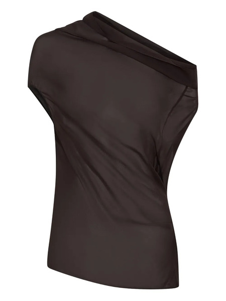  Nicholas Ryanne Asymmetrical Draped Top - Brown 