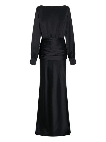  Nicholas Samina Long-sleeves Ruched Maxi Dress - Black 