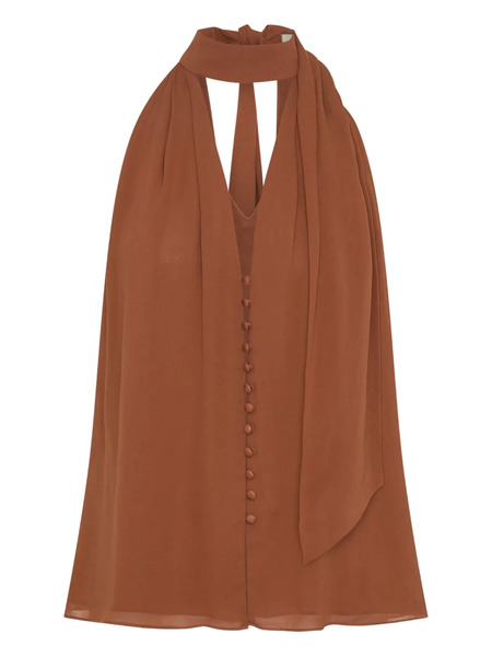  Nicholas Sumira Neck-tie Buttoned Top - Brown 