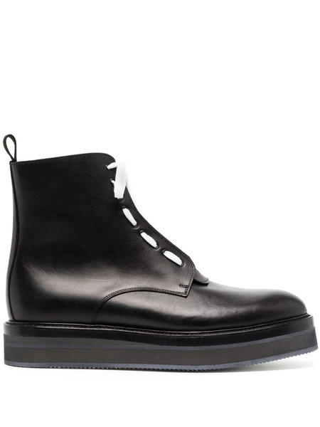  Nicolas Andreas Taralis Lace-up Leather Ankle Boots - Black 