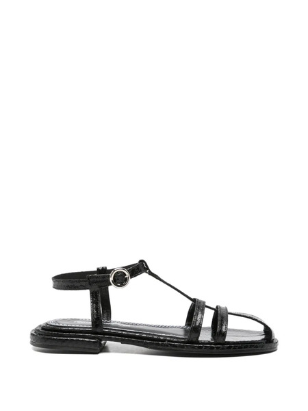  Nicole Saldaña Crocodile-embossed Sandals - Black 