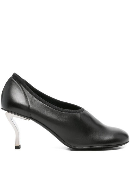 Nicole Saldaña Sculpted-heel Leather Pumps - Black 