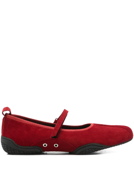  Nicole Saldaña Sophie Suede Ballet Flats - Red 
