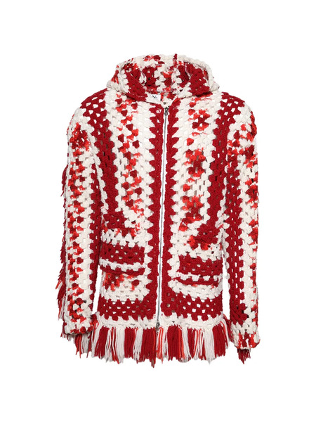  Nigel Xavier Fringed Hoodie - Red 