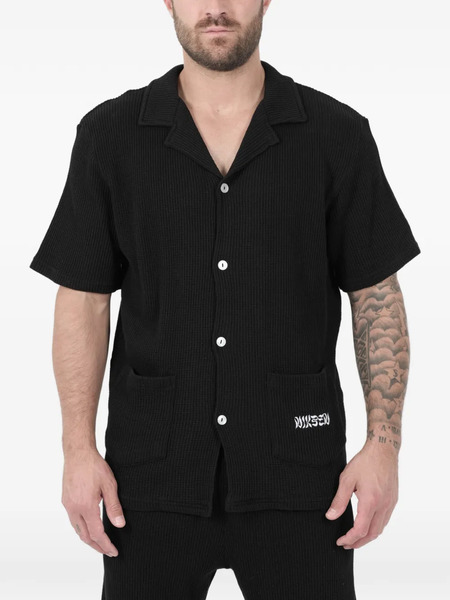  Nikben Short-sleeve Textured Shirt - Black 