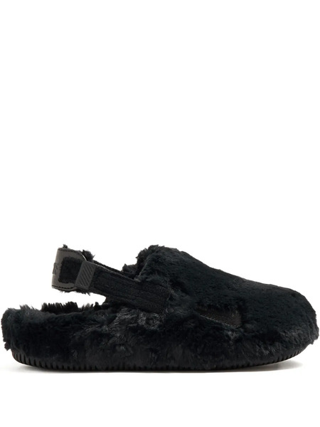  Nike Calm Se Slingback Faux-fur Sandals - Black 