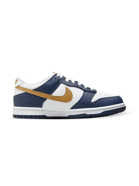  Nike Kids Dunk Low midnight Navy Wheat Sneakers - White 