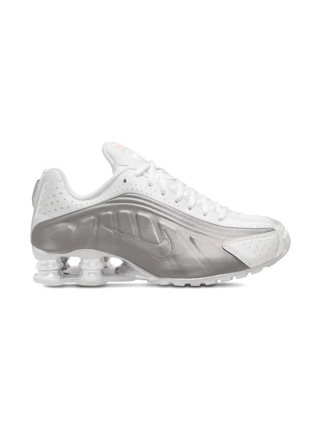  Nike Kids Shox R4 white/bright Crimson/metallic Silver Sneakers 