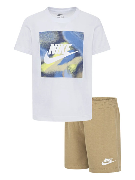  Nike Kids Swoosh Logo-print Shorts Set - White 