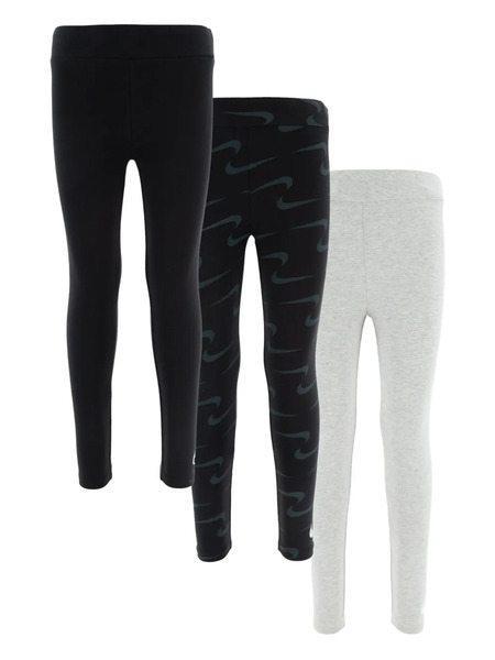  Nike Kids Swoosh-print Leggings (pack Of Three) - Black 