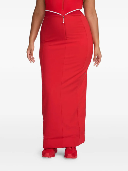  Nike Zip-front Panelled Maxi Skirt - Red 