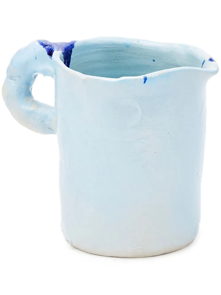  Niko June Studio Paint-splatter Ceramic Pitcher - Blue 