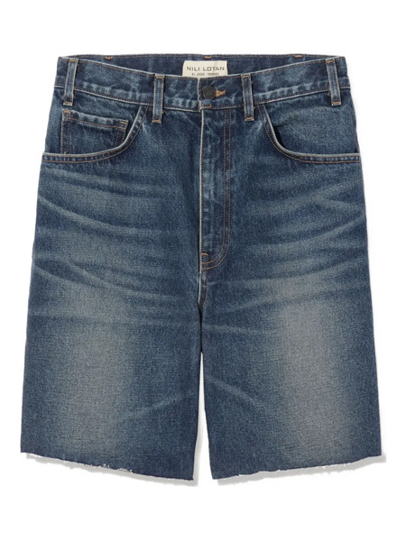  Nili Lotan Distressed Denim Shorts - Blue 