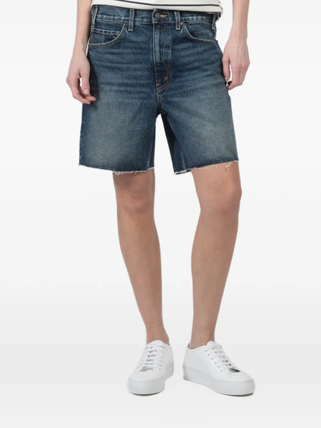  Nili Lotan Frayed Denim Shorts - Blue 