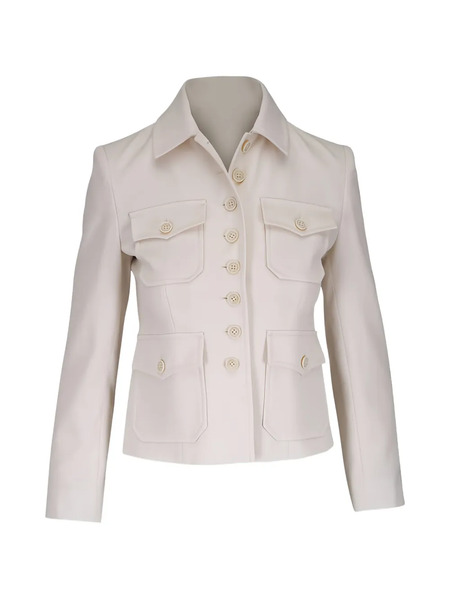  Nili Lotan Jamison Stone Wool Jacket - Neutrals 