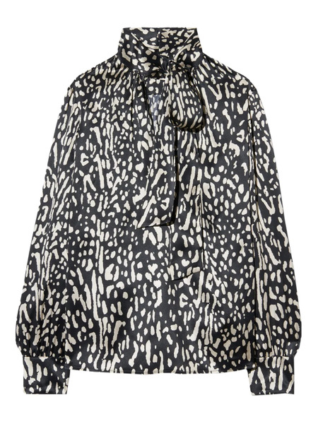  Nili Lotan Janese Silk Blouse - Black 