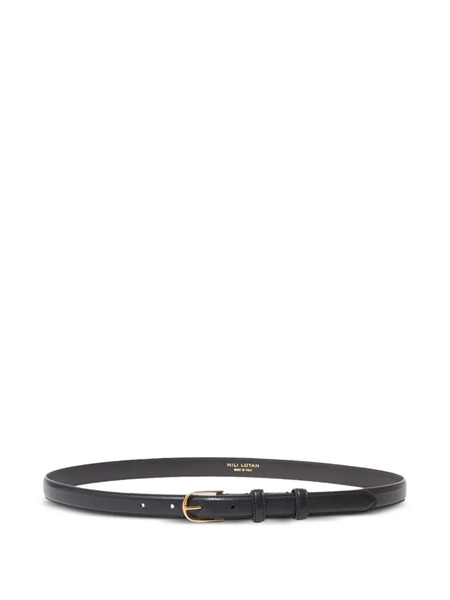  Nili Lotan Leather Buckle Belt - Black 
