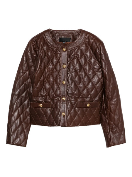  Nili Lotan Quilted Leather Jacket - Red 