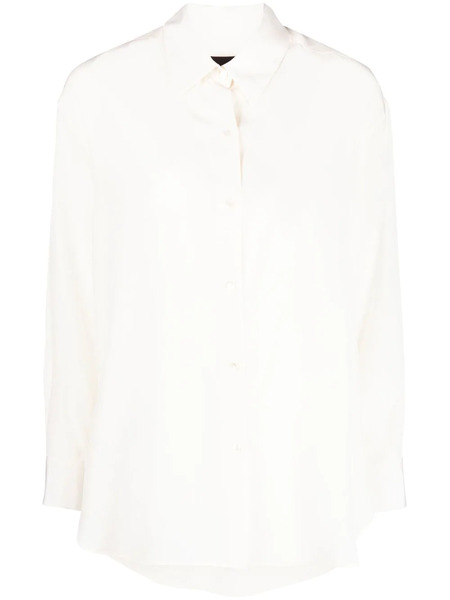  Nili Lotan Sheer Silk Long-sleeved Shirt - Neutrals 