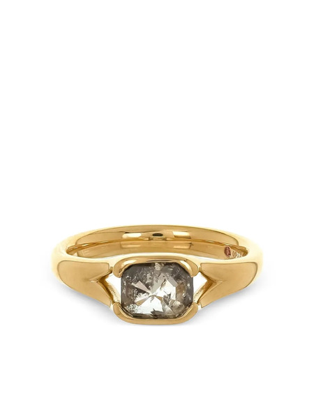  Nimo With Love 18k Yellow Gold The Stacker Pink Sapphire And Diamond Ring 