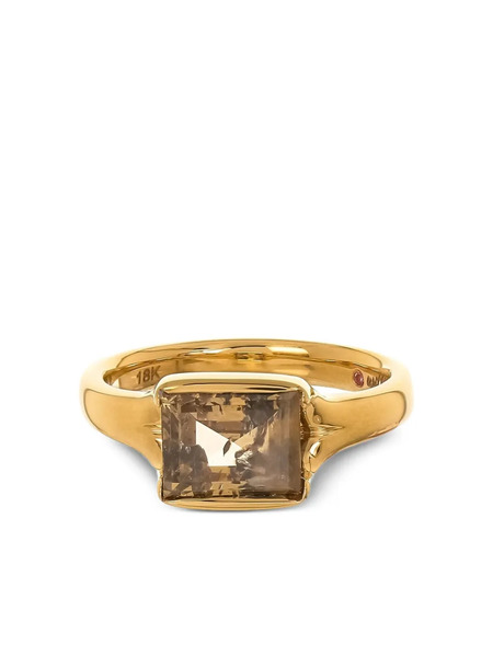  Nimo With Love 18k Yellow Gold The Stacker Pink Sapphire And Diamond Ring 
