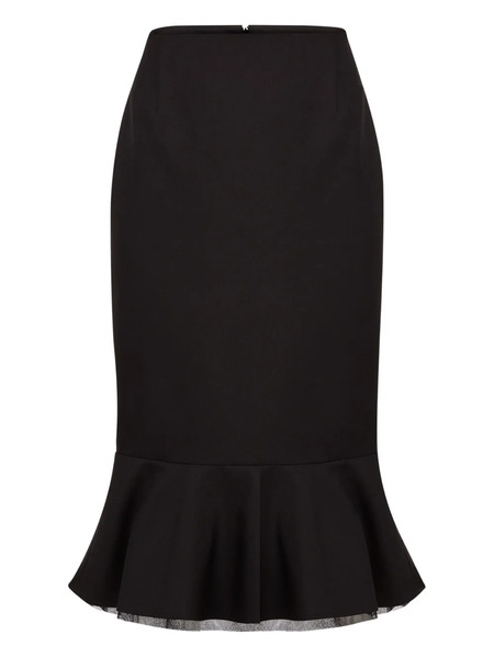  Nina Ricci Peplum Wool Skirt - Black 