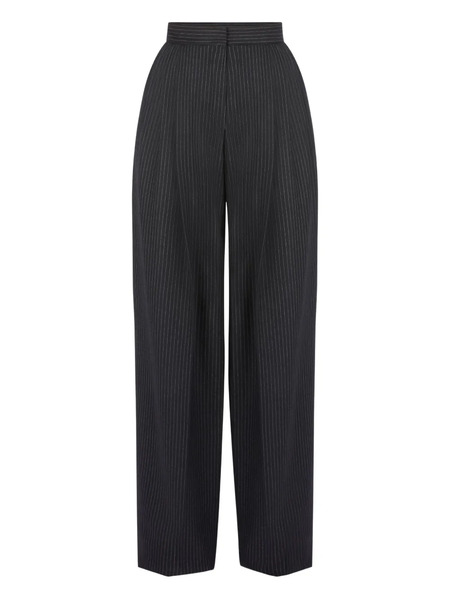  Nina Ricci Pinstriped-pattern Wide-leg Trousers - Black 