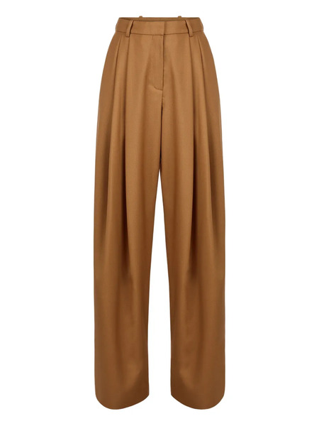  Nina Ricci Pleated Wool Trousers - Brown 