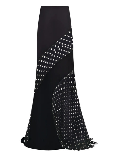  Nina Ricci Polka Dot-pattern Maxi Skirt - Black 