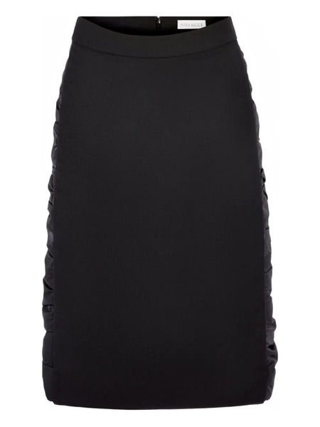  Nina Ricci Ruched-effect Wool Midi Skirt - Black 