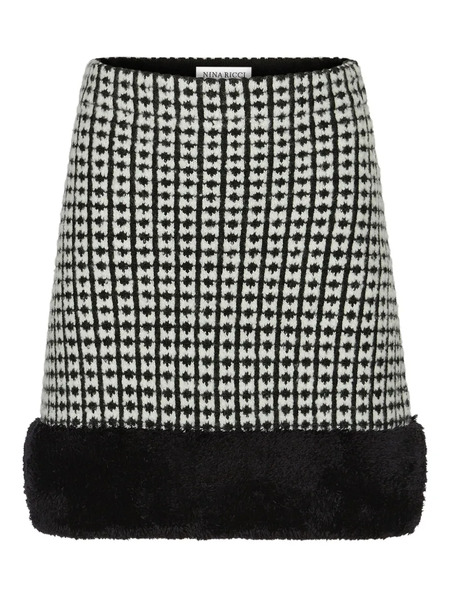  Nina Ricci Tweed-effect Knitted Miniskirt - Black 