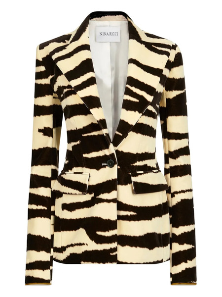  Nina Ricci Zebra-print Blazer - Brown 