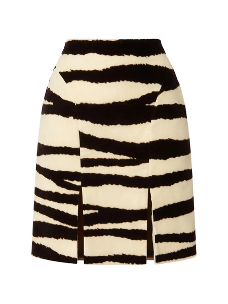  Nina Ricci Zebra Velvet Mini Skirt - Neutrals 