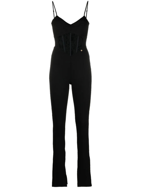  Nissa Boned-bodice Slim-cut Jumpsuit - Black 