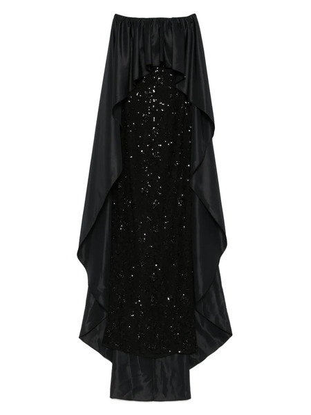  Nissa Cape Lace Gown - Black 