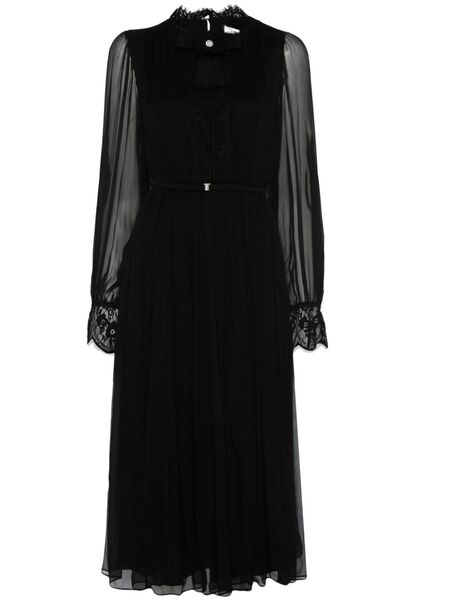  Nissa Crystal-detail Silk Midi Dress - Black 